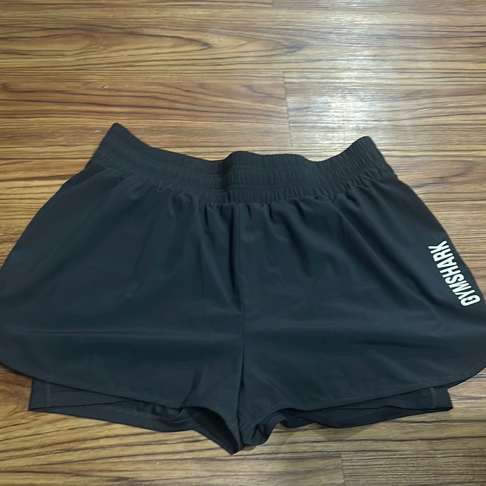 Gymshark Black Athletic Shorts with Compression Liner